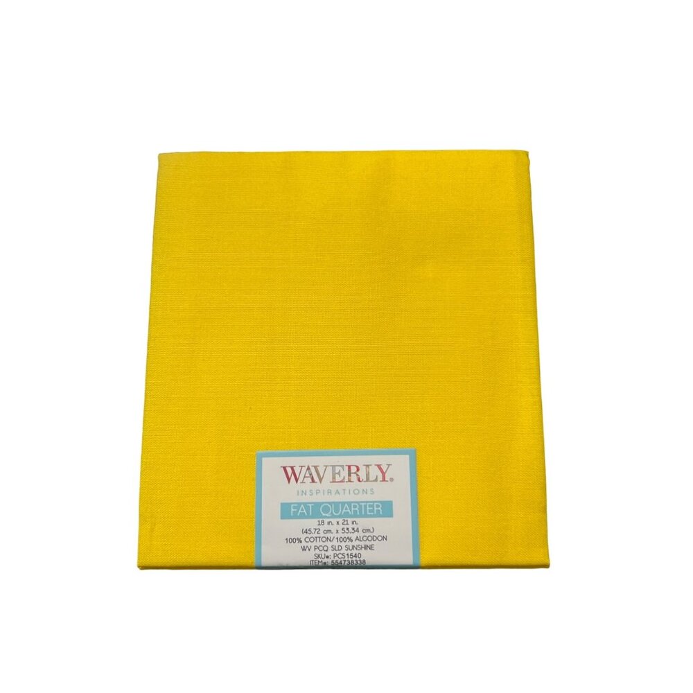Waverly Inspirations Fat Quarter 18" x 21" Solid Sunshine 100% Cotton Fabric NEW